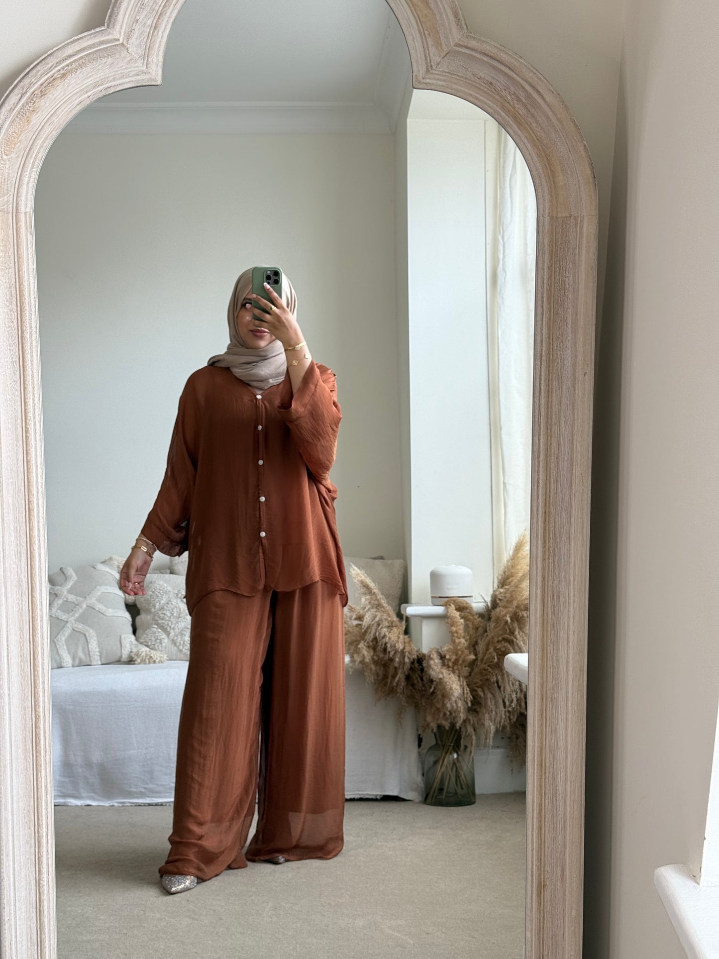 Ariana Shirt Co-ord - Rust
