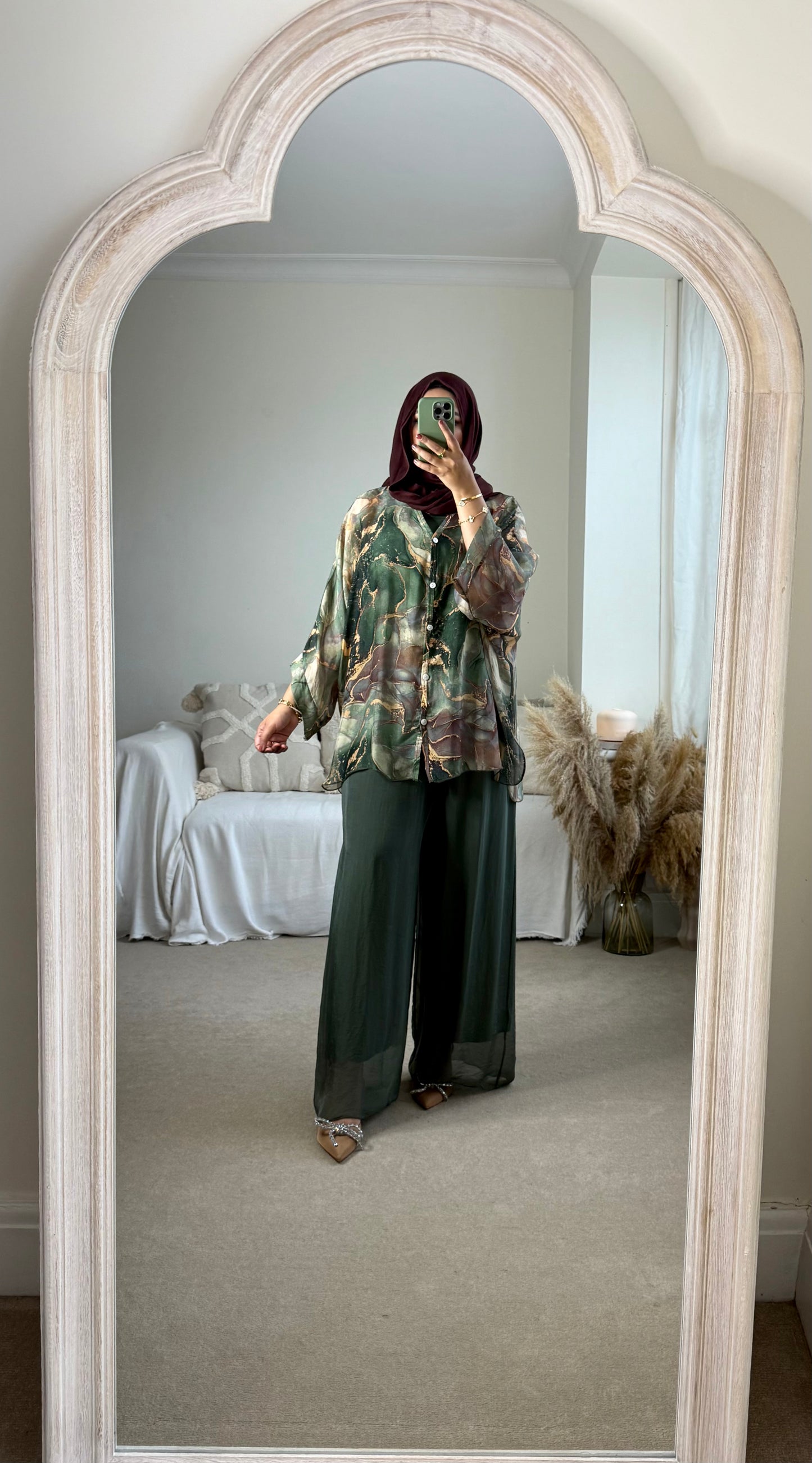 Ariana Co-ord set - Khaki Marble