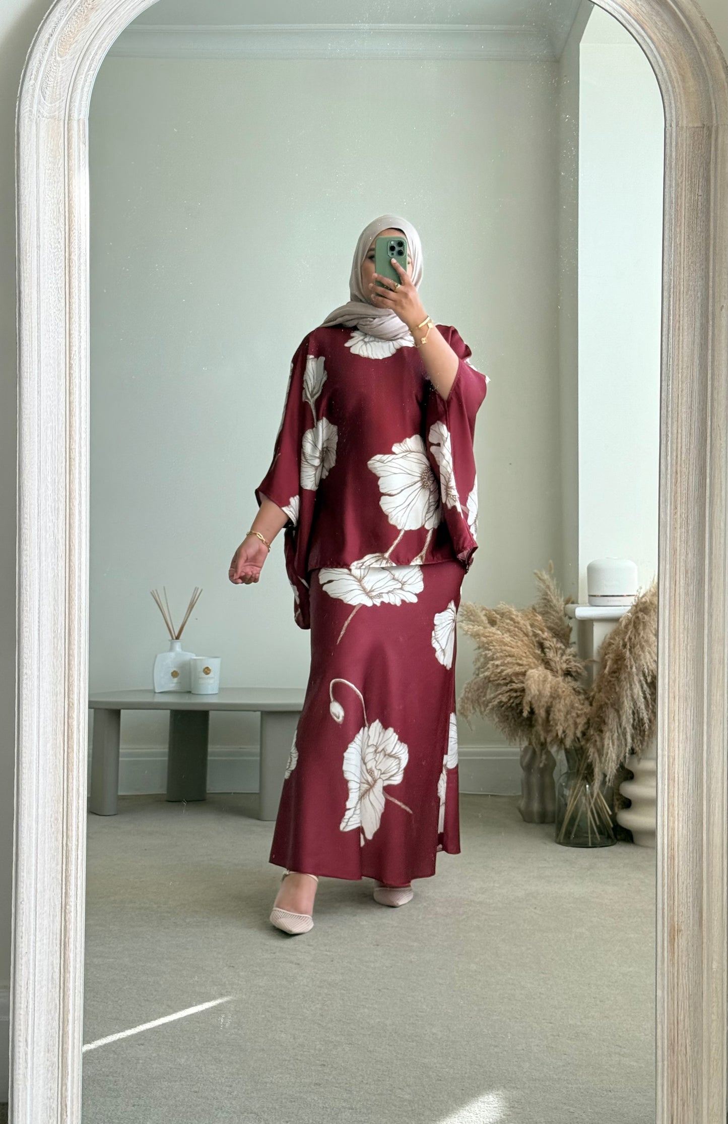 Nyla Skirt and Top Co ord set - Red