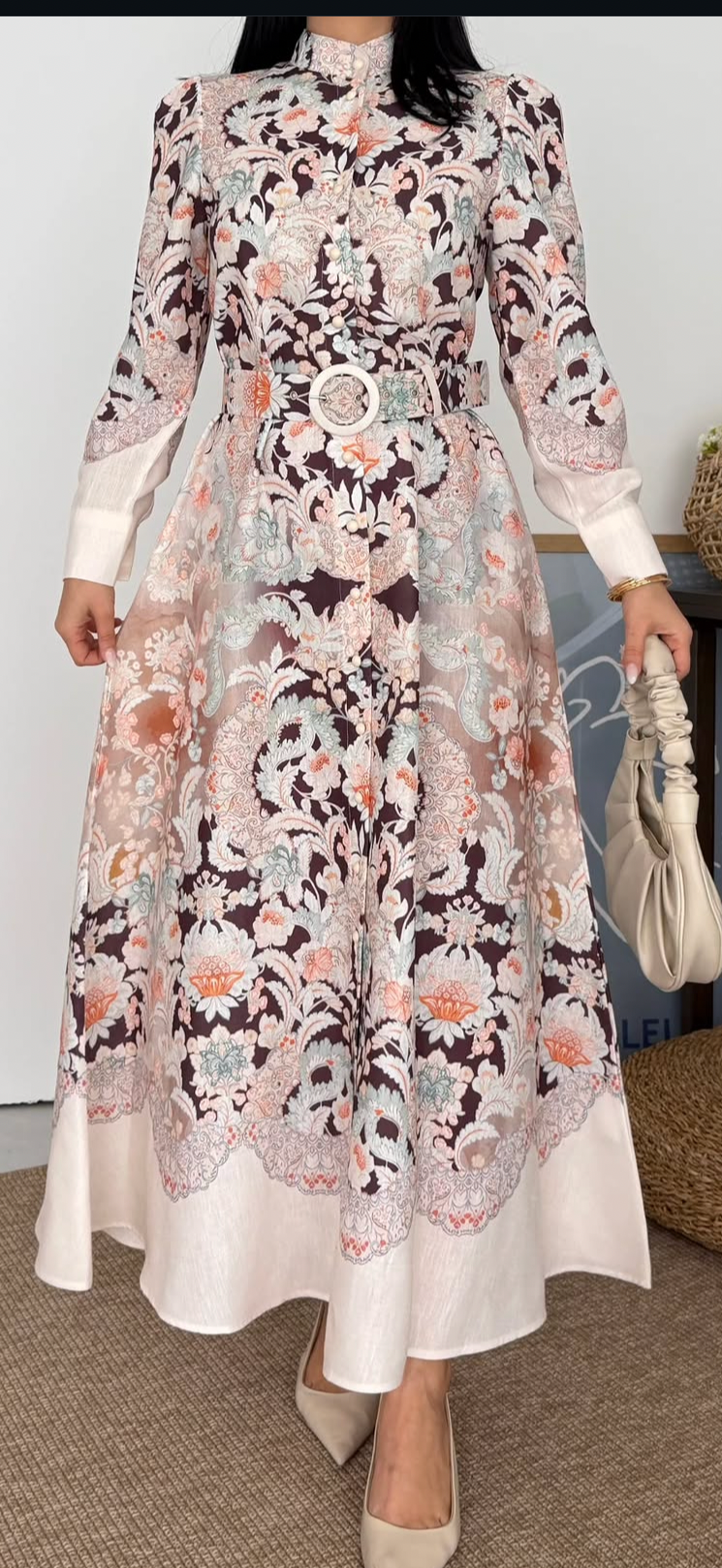Alyssa linen dress - Brown