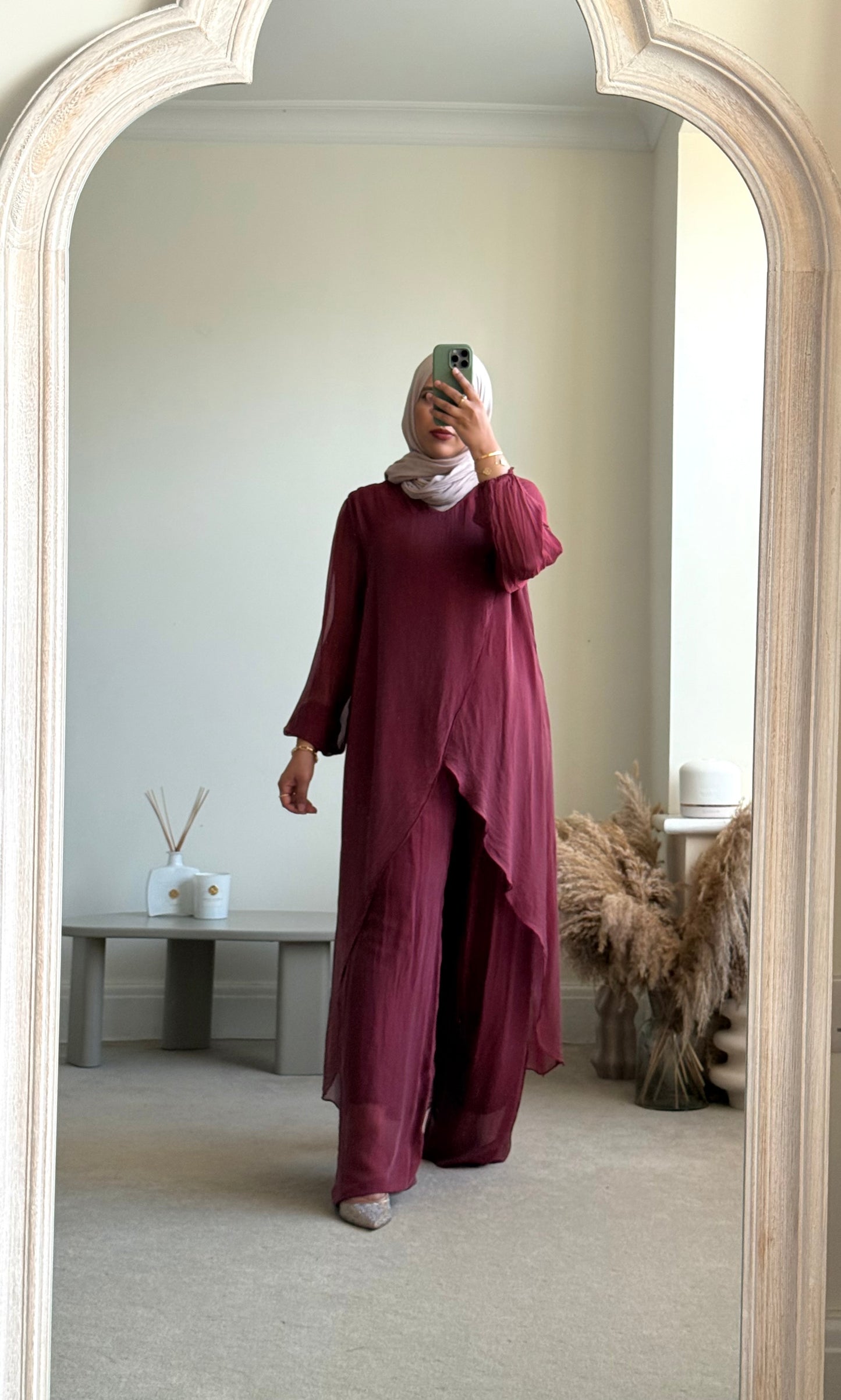Ariana Long Co-ord Set - Maroon