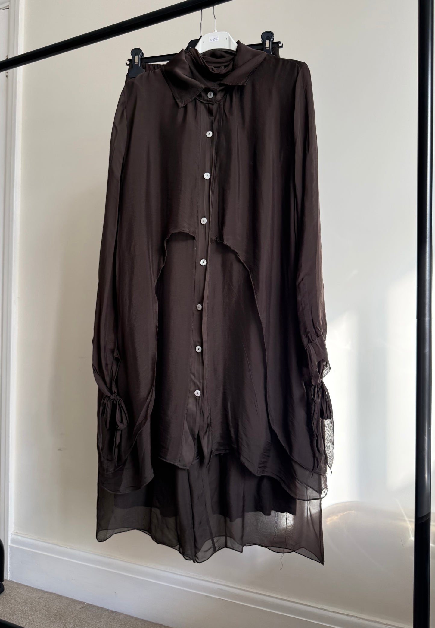 Ariana Long Shirt Set - Dark Brown