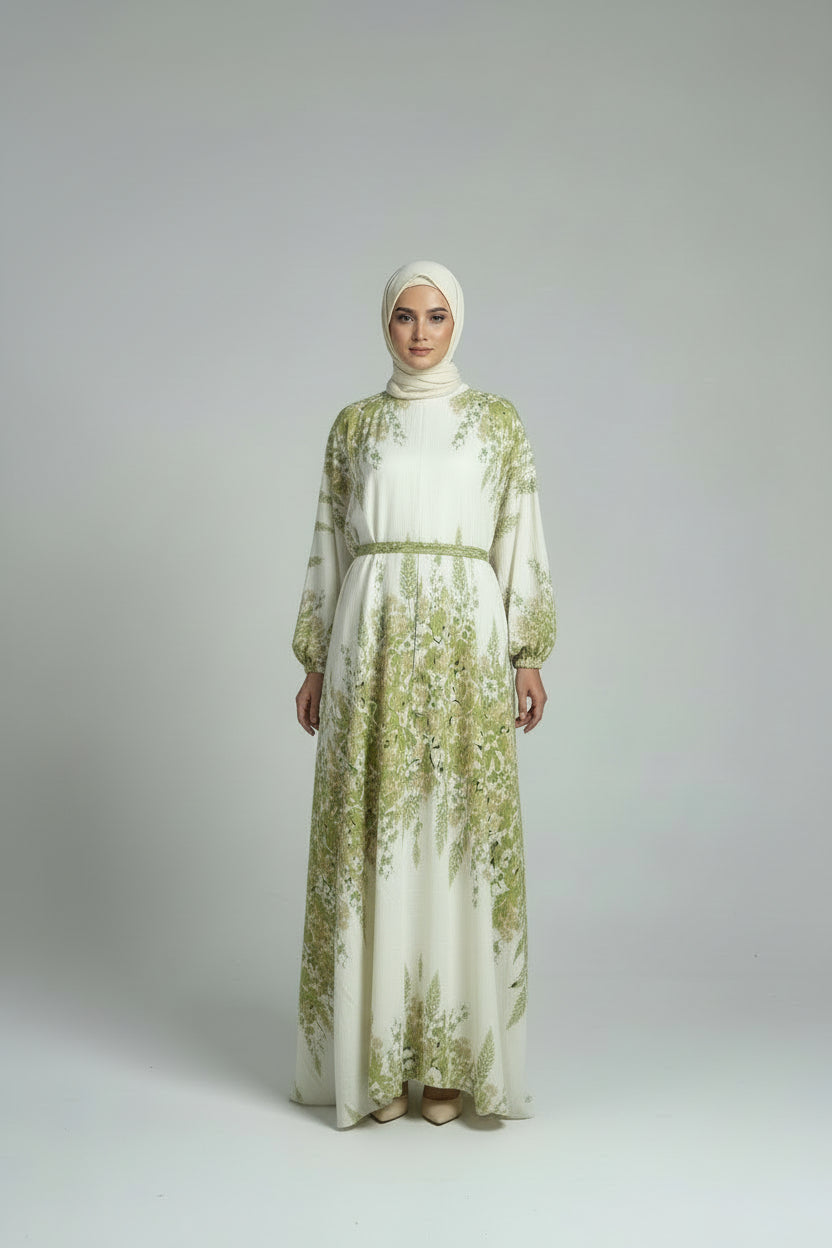 Delilah Floral Maxi Dress - Lime