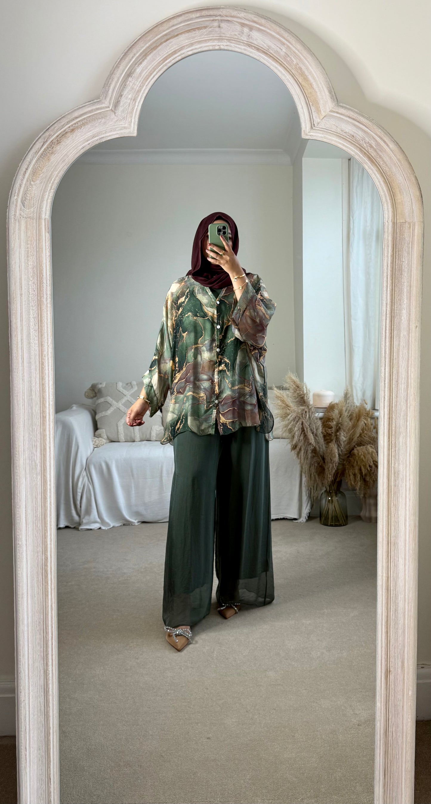 Ariana Co-ord set - Khaki Marble