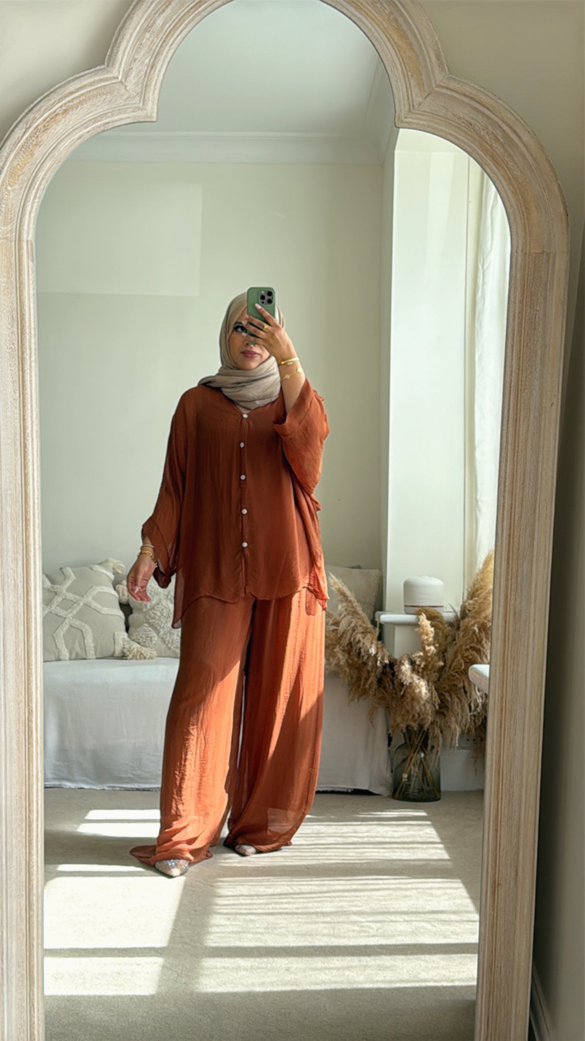 Ariana Shirt Co-ord - Rust
