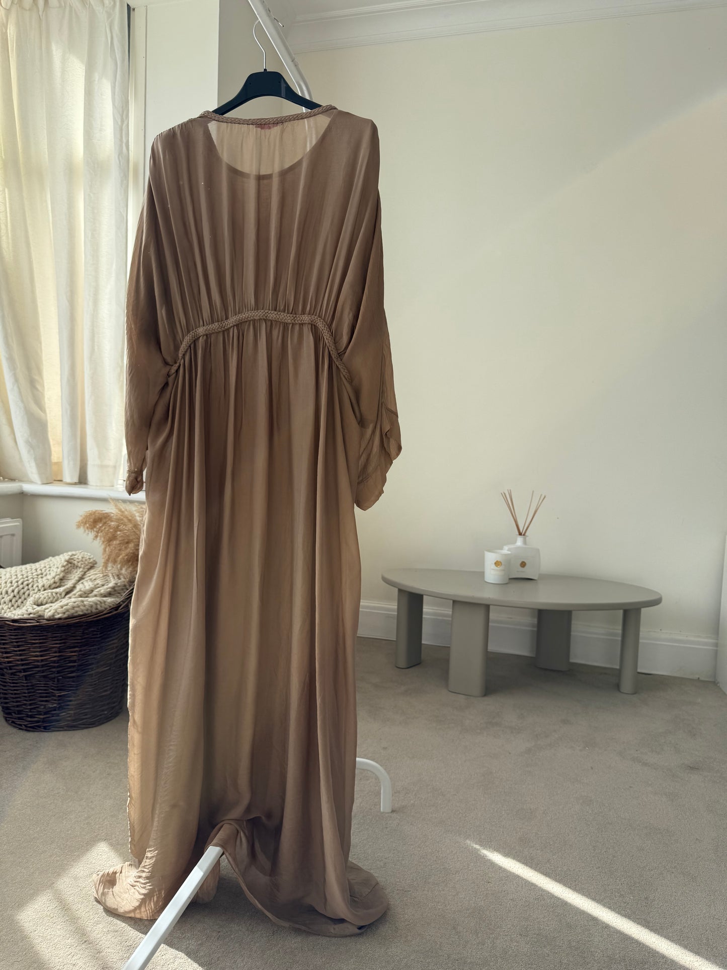 Sierra Silk Maxi Kaftan - Camel