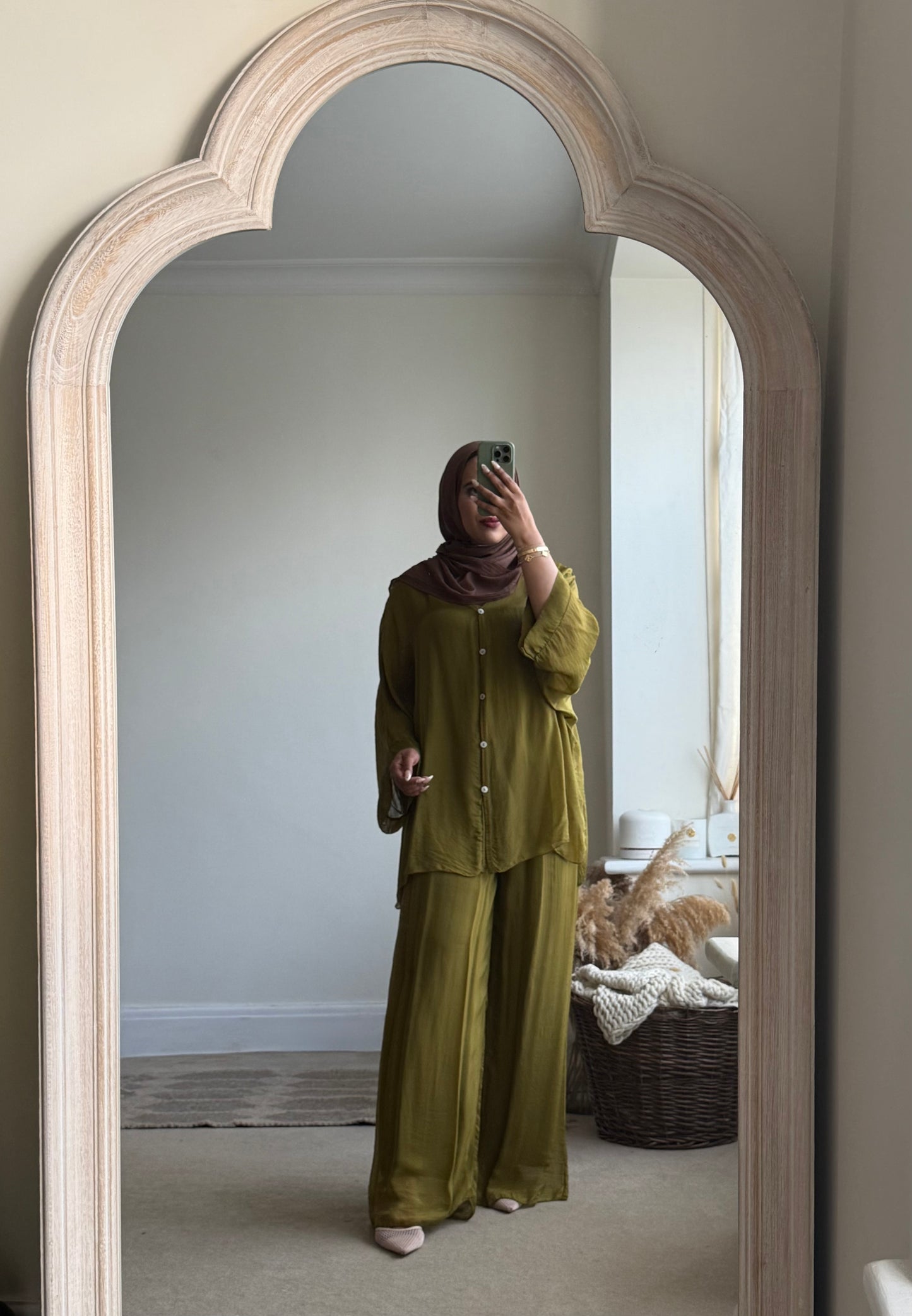 Ariana Shirt Co-ord - Olive
