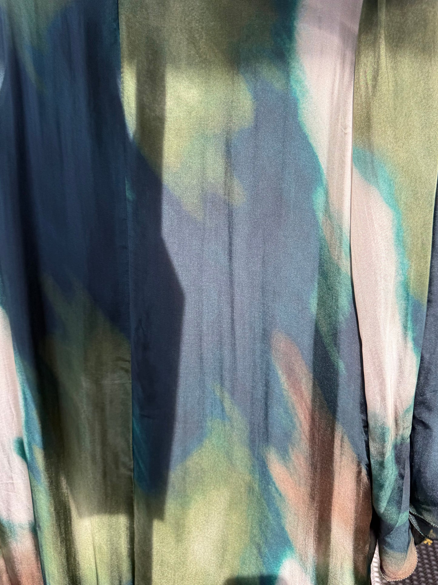 Hana printed kaftan style dress - Emerald and Navy