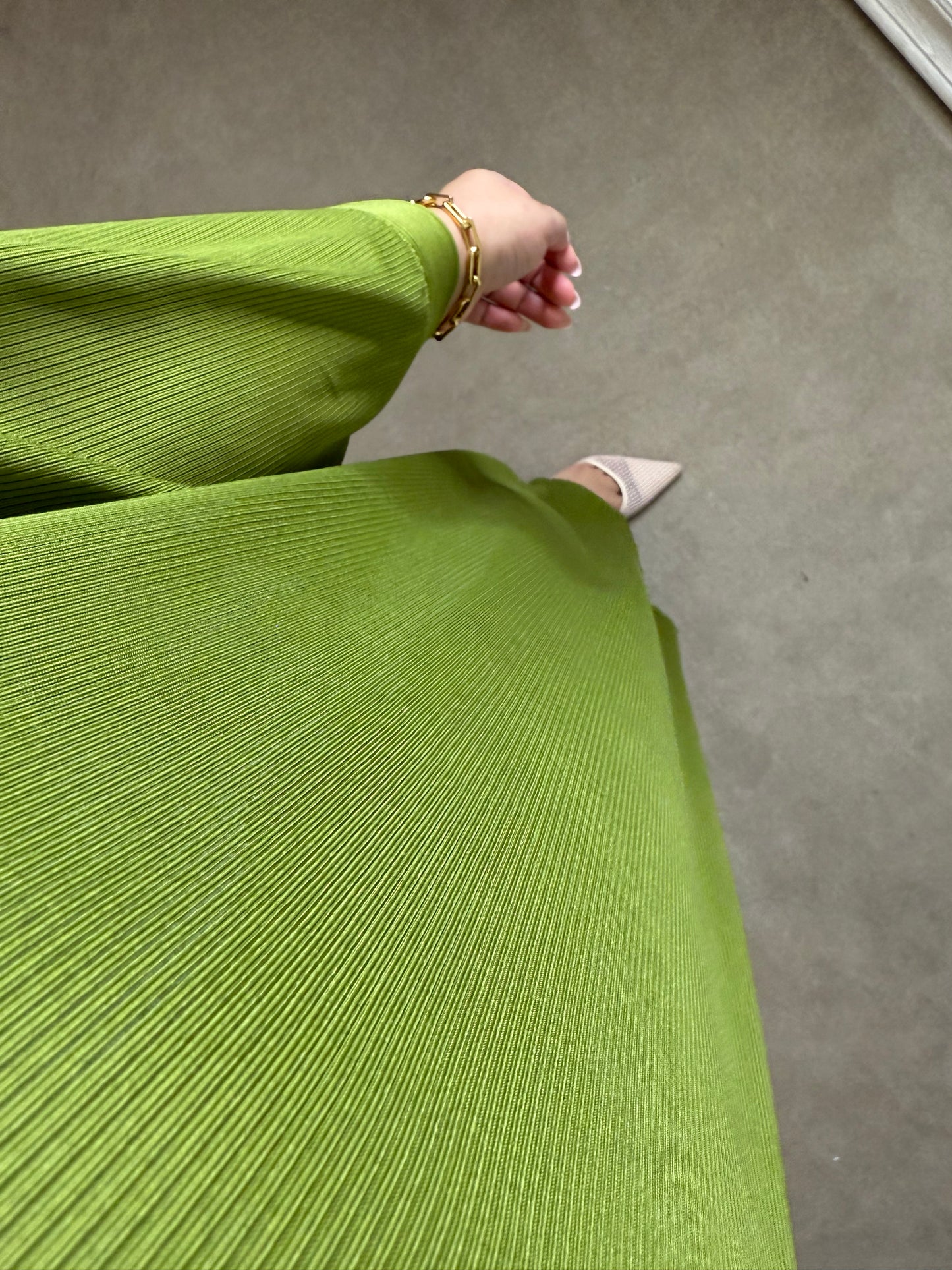 Summer Ribbed Dress - Lime