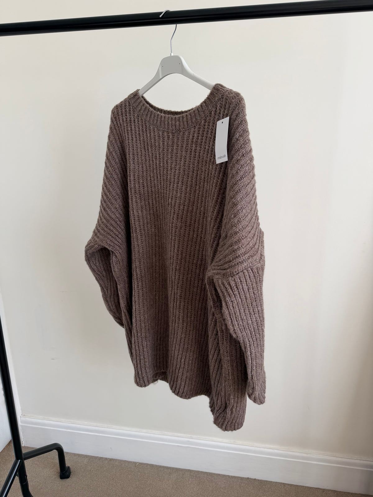 Mia Longline Knit - Taupe Grey