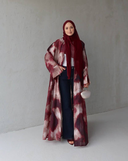 Printed Abaya - Ruby