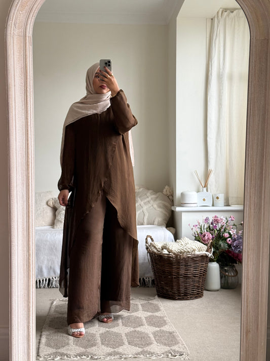 Ariana Long Co-ord Set - Brown