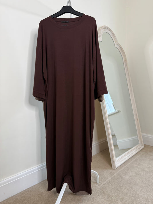 Summer Ribbed Dress - Brown
