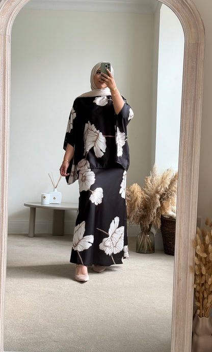 Nyla Skirt and Top Co ord set - Black