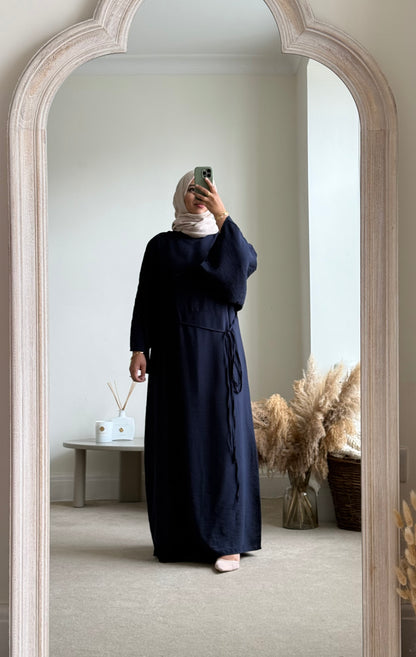 Linen look Maxi dress - Navy