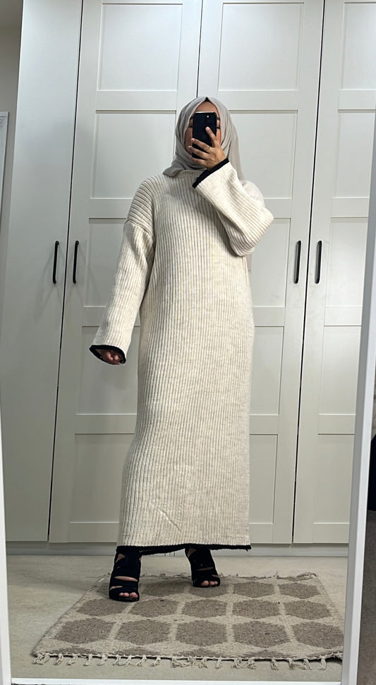 Hannah knit Dress - Ecru white