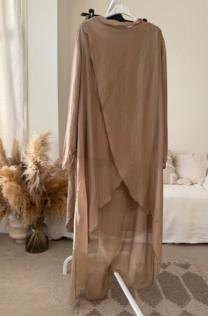 Ariana Long Co-ord Set - Beige