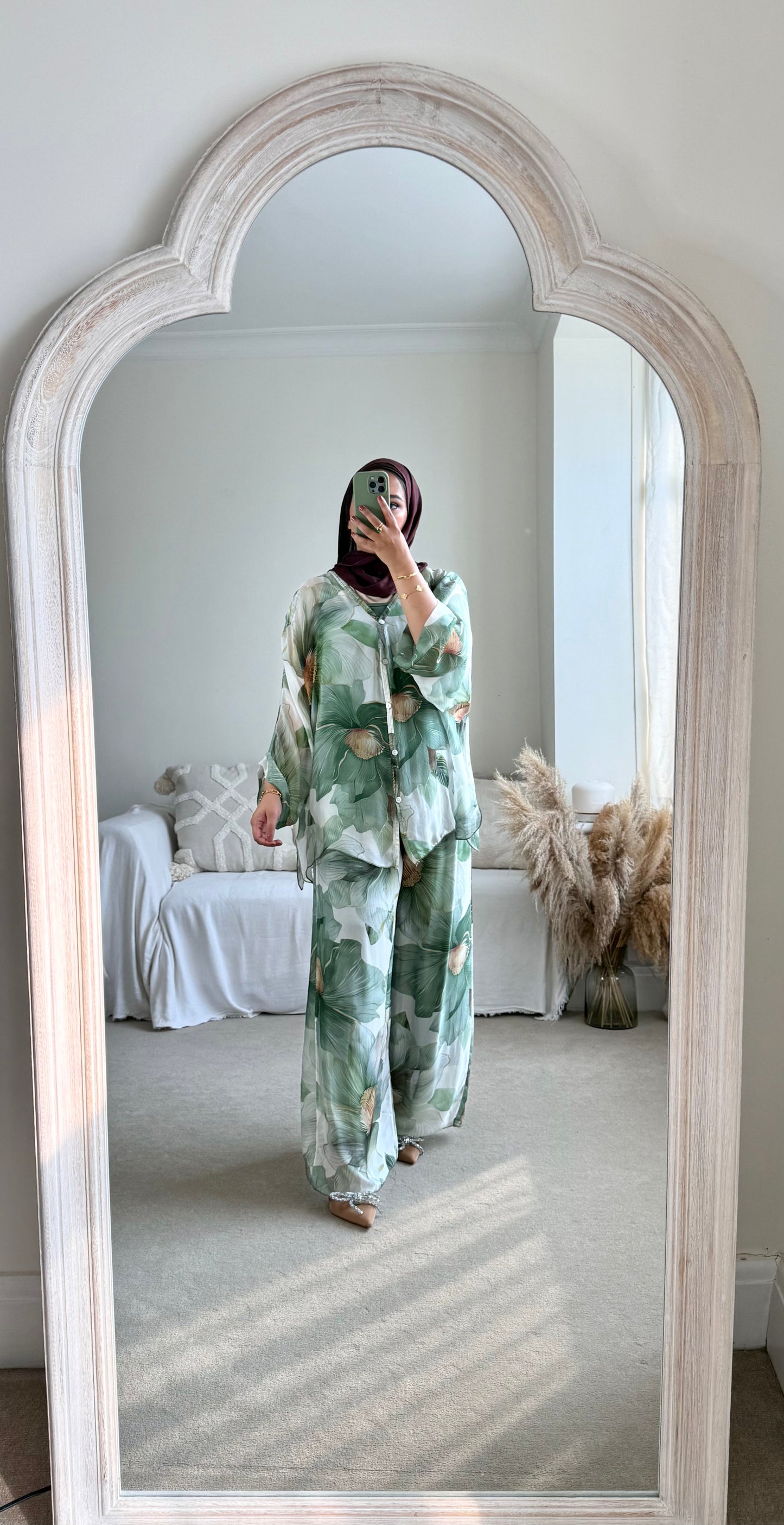 Ariana Co-ord - Green Floral Set