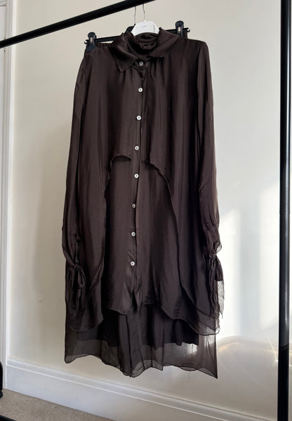 Ariana Long Shirt Set - Dark Brown