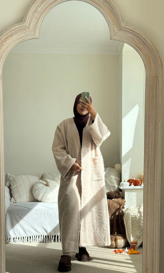 Soft Cosy Oversized Coatigan - Cream