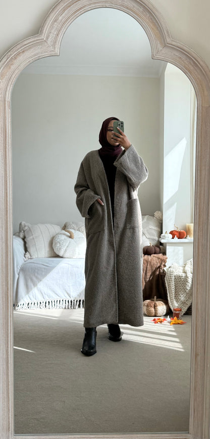 Soft Cosy Oversized Coatigan - Taupe
