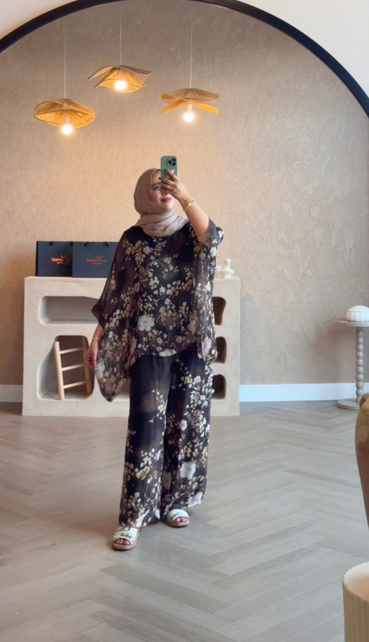 Alea silk Co-ord set - Brown
