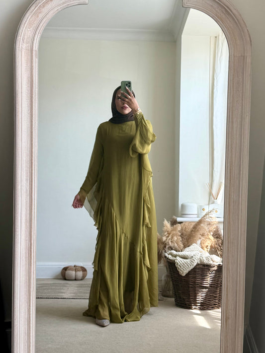 Farah Long Dress - Olive (special price - no returns)