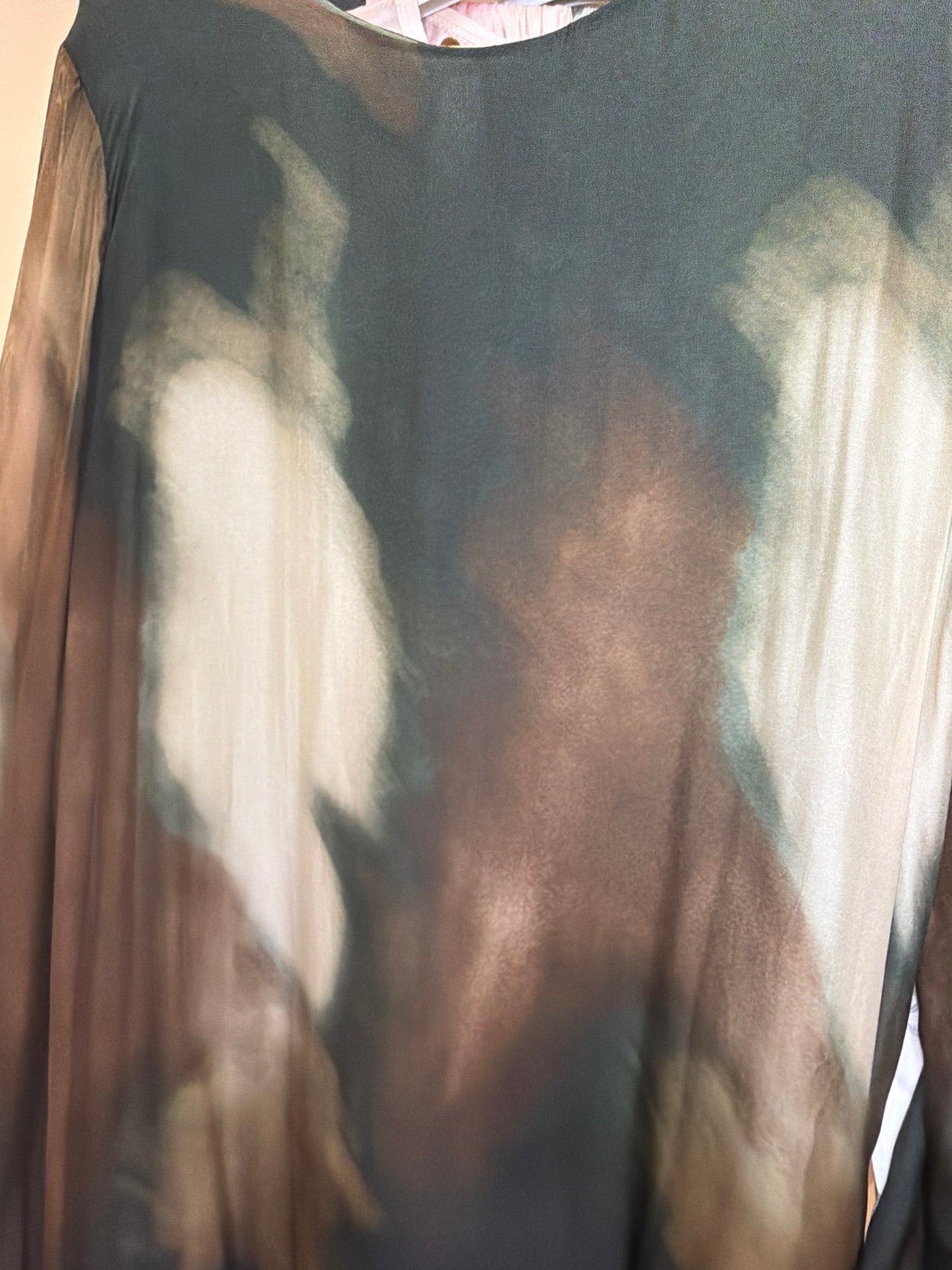 Hana printed kaftan style dress - forest