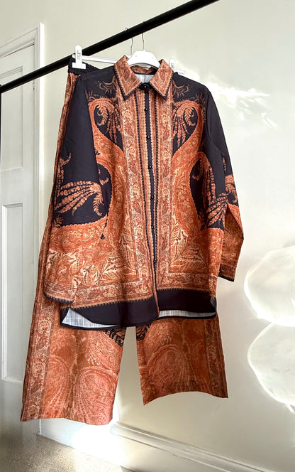 Amaya Black Paisley Linen Co ord set