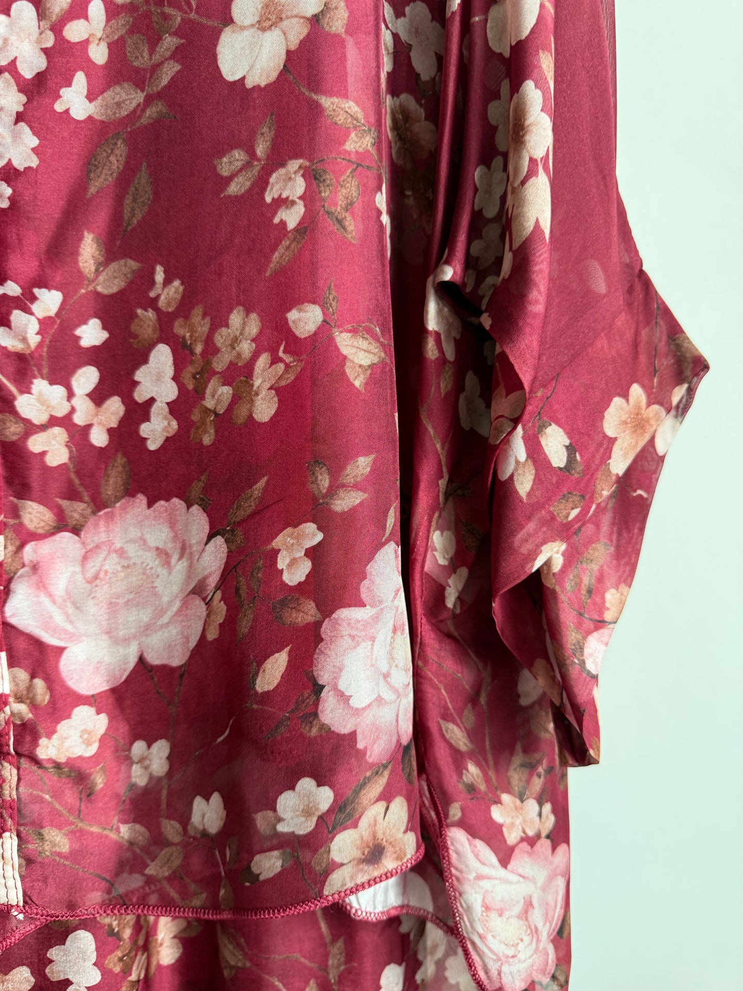 Alea Shirt silk Co-ord set - Ruby
