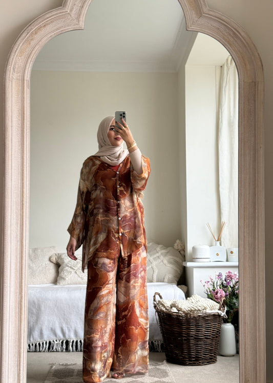 Ariana Co-ord - Rust Marble