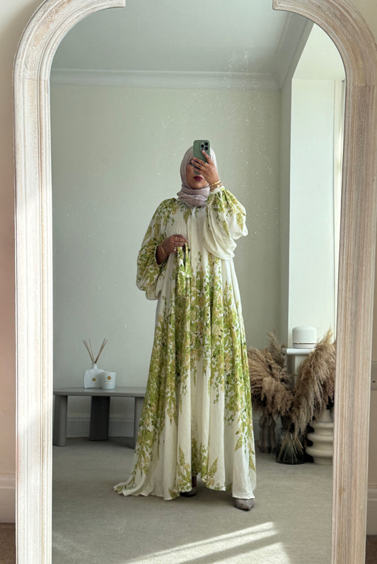 Delilah Floral Maxi Dress - Lime