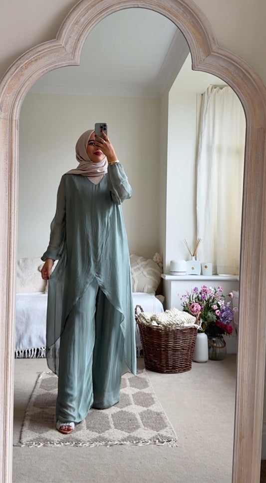 Ariana Long Co-ord Set - Sage