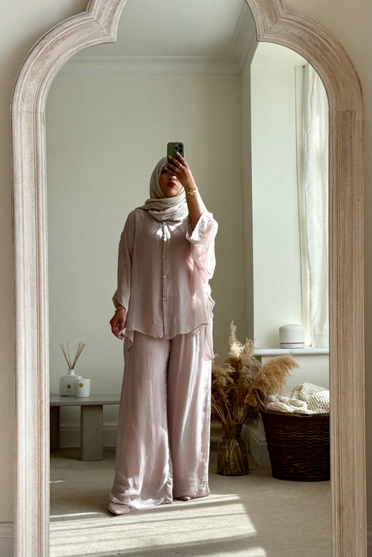 Ariana Shirt Co-ord - Light Rose Pink