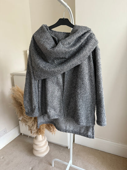 Sofia Jacket with Scarf - Grey