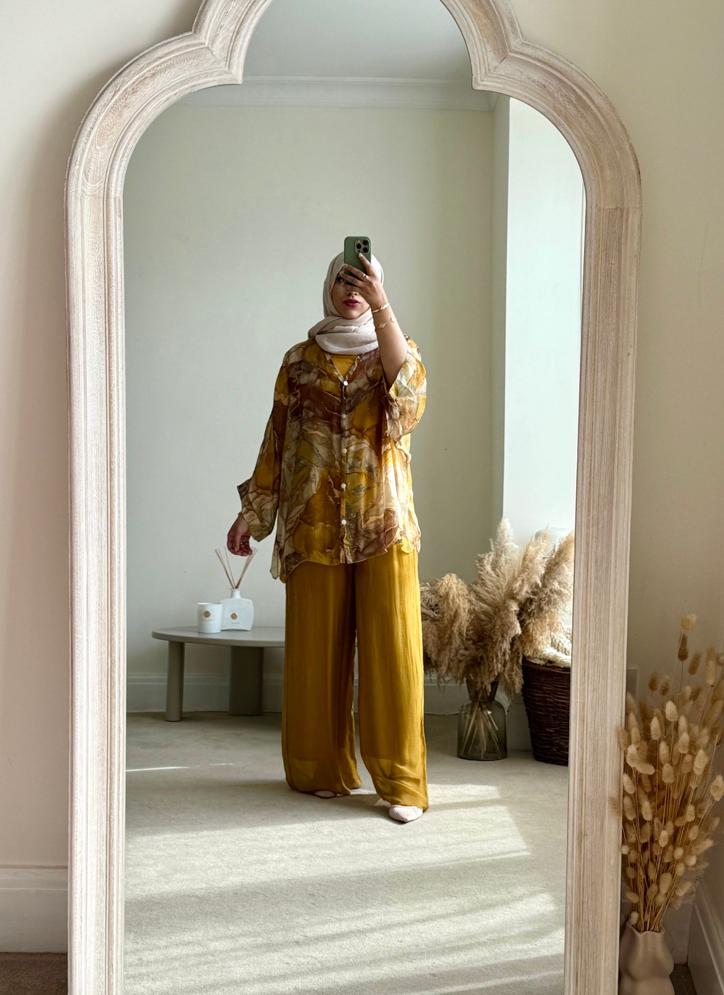 Ariana Co-ord set - Mustard Marble