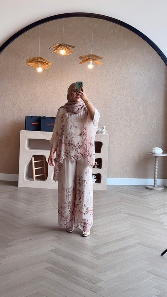 Alea silk Co-ord set - Beige