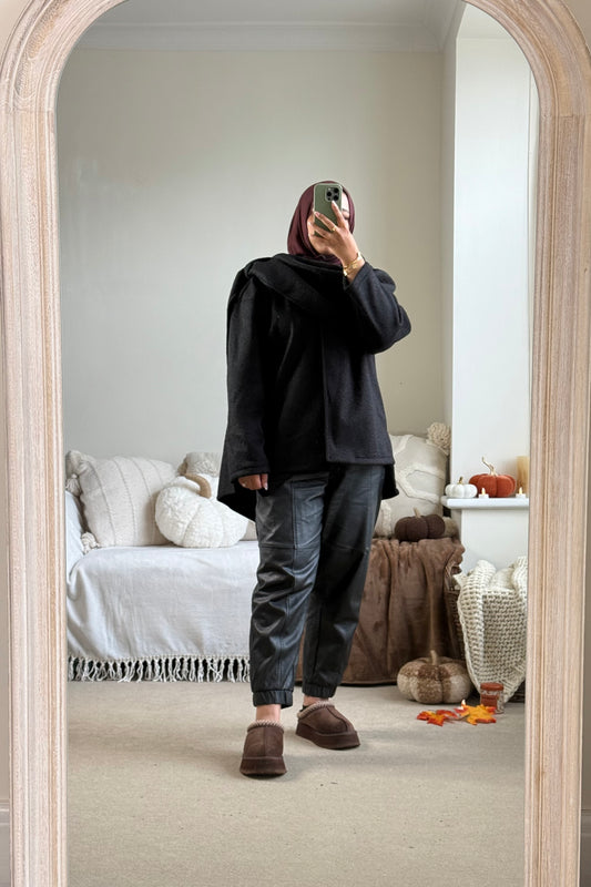 Sofia Jacket with Scarf - Black