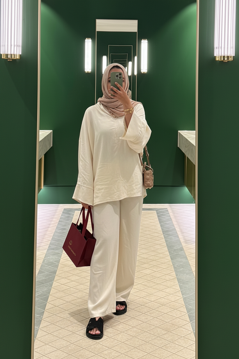 Dina co ord set cream