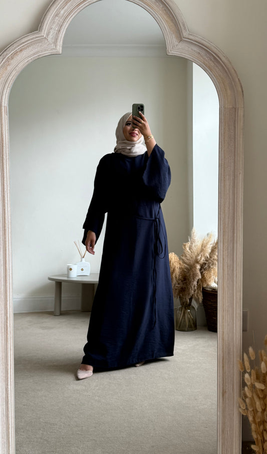 Linen look Maxi dress - Navy