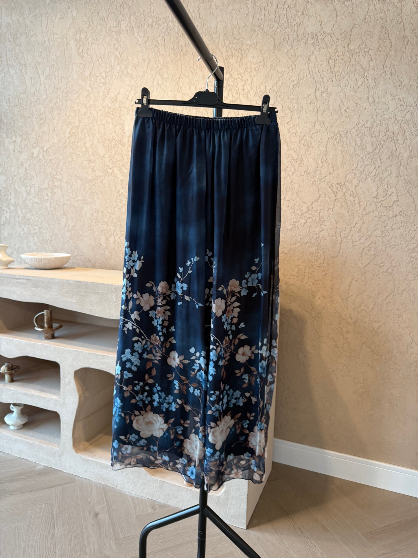 Alea Shirt silk Co-ord set - Navy