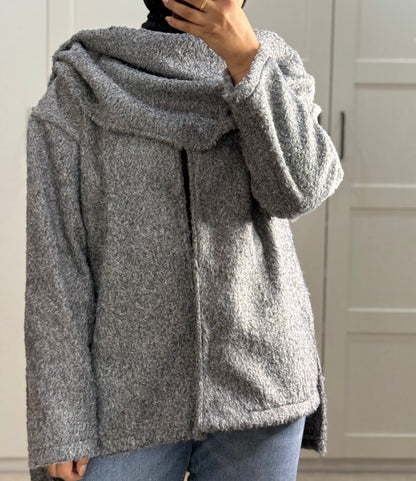 Sofia Jacket with Scarf - Grey