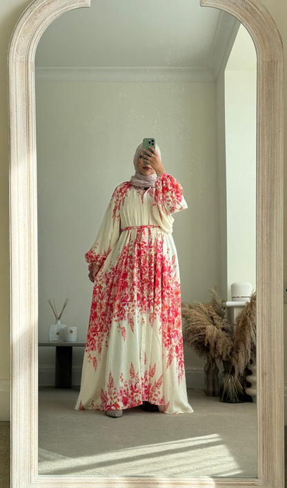 Delilah Floral Maxi Dress - Red