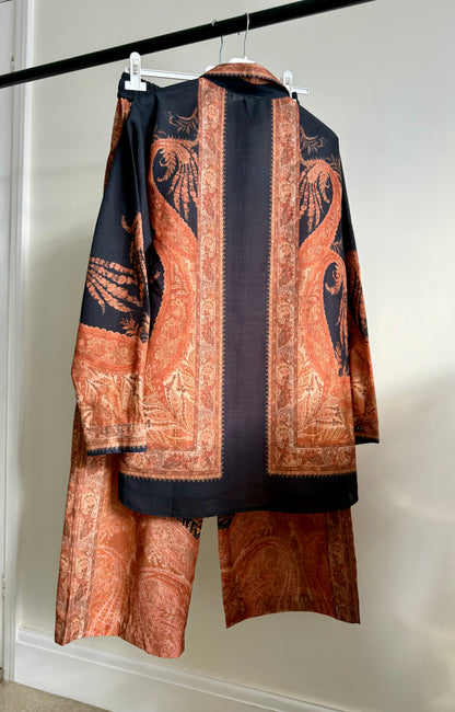 Amaya Black Paisley Linen Co ord set