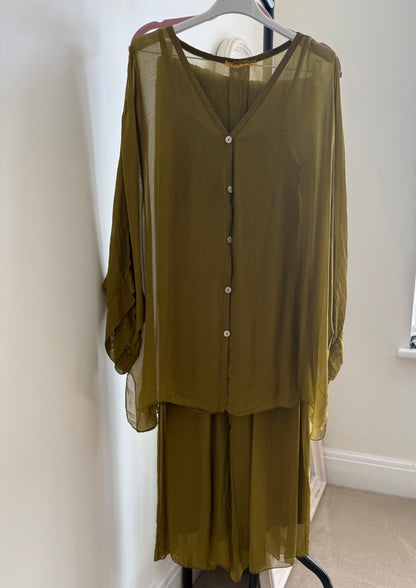 Ariana Shirt Co-ord - Olive