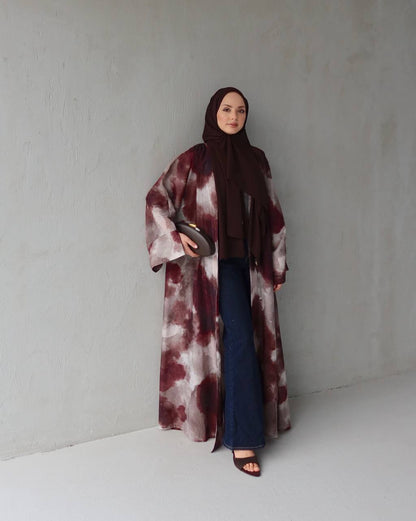 Printed Abaya - Ruby