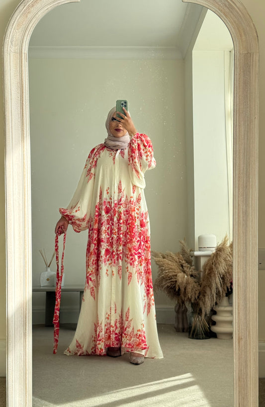 Delilah Floral Maxi Dress - Red