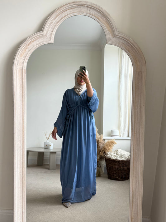Sierra Silk Maxi Kaftan - Blue