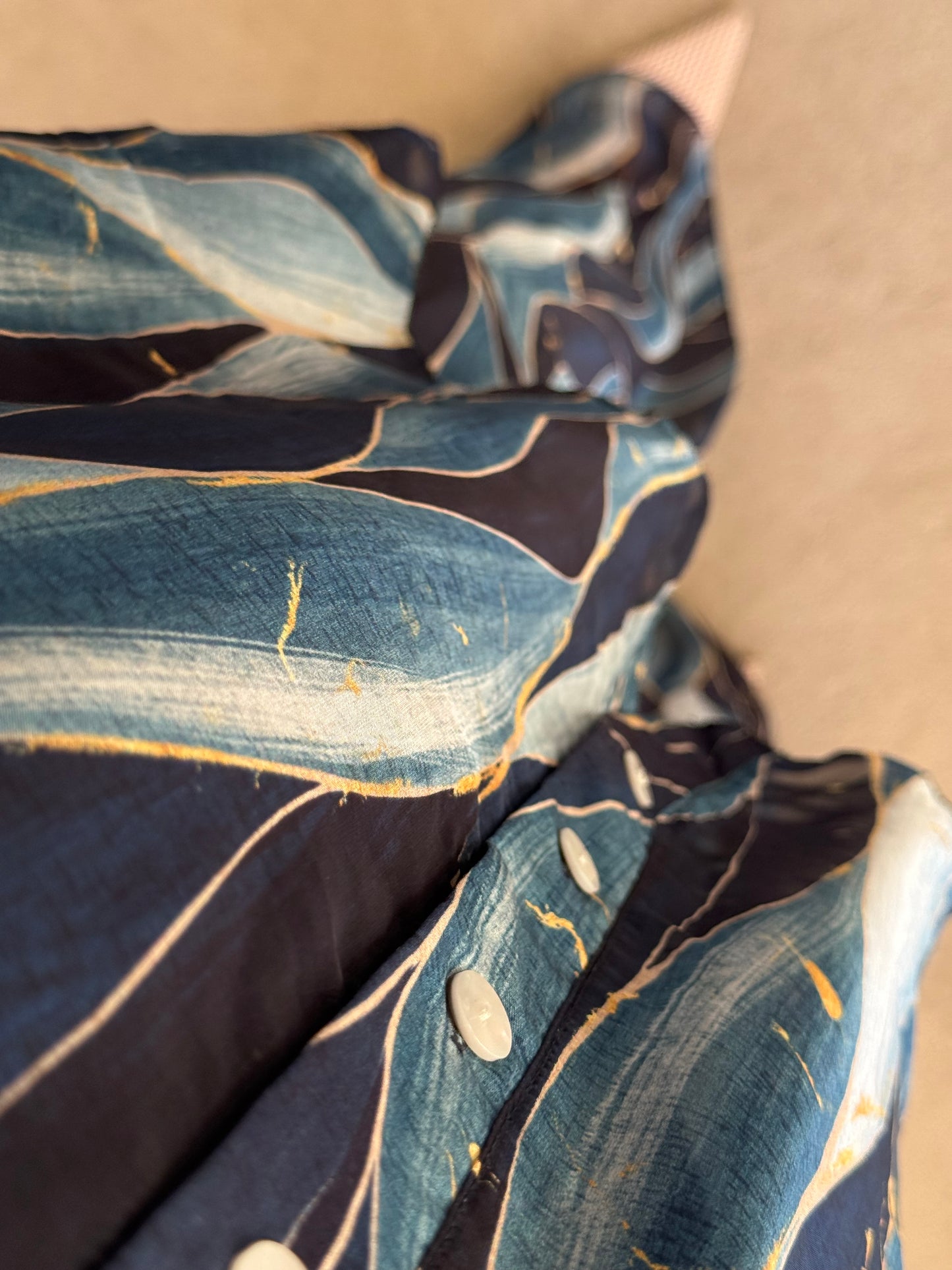 Riya Silk Blend Shirt Co-ord set - Navy