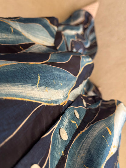 Riya Silk Blend Shirt Co-ord set - Navy